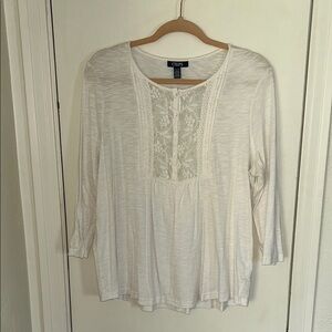 Chaps White Blouse Classic Elegance